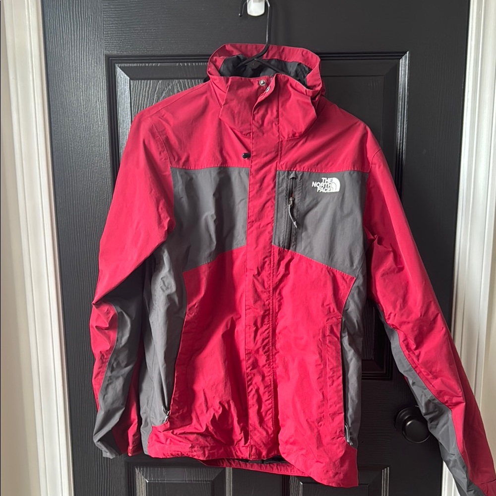The North Face Red and Gray Performance Jacket no hood